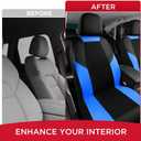 Rubbermaid Car Seat Cover, Leather & Air-Cool Mesh Front Seat Cover, Airbag Compatible, Slip-On Installation, Automotive Seat Cover Universal Fit for Most Cars, Trucks, SUVs-Blue