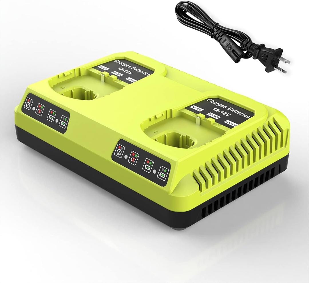 Powilling P117 Replacement for Ryobi 18V Battery Charger, Dual Chemistry 18V Charger for Ryobi Battery P100 P101 P102 P103 P105 P107 P108 P200