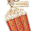 MC621 Little Crystal Popcorn Lobster Clasp Charm for Women with Velvet Bag (Orange,1 Piece)