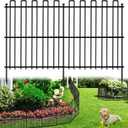 25 Panels No Dig Animal Barrier Fence, 32in(H) x 49ft(L) Garden Edging Border Fencing, Rustproof Metal Stakes Decorative Garden Fence, Dog Digging Defense Fencing Barrier for Outdoor, Yard, Patio