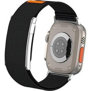Nylon Sport Combo Band with Metal Bumper Case for WHOOP 5.0 & Apple Watch, Adjustable DualDevice Replacement Strap for 42/44/45/46/49mm