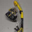 Greatever Snorkel Set Pano 3 Window Snorkel Mask Adult, Panoramic Wide View, Anti-Fog Scuba Diving Mask, Anti-Leak Snorkel Goggles Dry Top Snorkel, Professional Snorkeling Gear for Adults (Black Yellow)