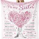 Sister Gifts, Big Sisters Birthday Gift from Sis, Best Sister Ever Gifts for Women Blanket 60"x 50", Birthday Christmas Graduation Gift Ideas for Sisters