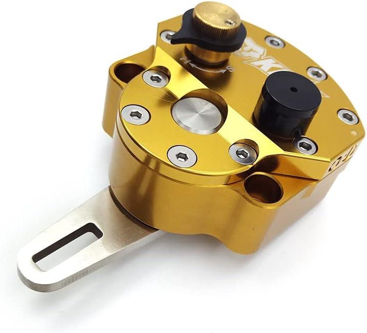 Motorcycle Front Steering Damper Stabilizer Fit For CRF YZF EXC RMZ KLX Most Motorcycle Enduro Pit Dirt Bike Universal Front Motorcycle Safety Control Adjustable Moto Accessories (Gold)