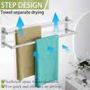 Towel Rack for Bathroom, Double Towel Bar 24Inch, Stainless Steel Bathroom Towel Holder, Double Towel Hanger Wall Mounted Towel Rod, Bathroom Towel Rack(Brushed Nickel)