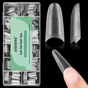 3 x JODSONE Medium Oval Fake Press on Nails Pre-shape Round Gel for Half Cover Acrylic Round Oval Extension Nail Tips for DIY at Home 12 Sizes 360Pcs