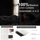 Natural Linen Blackout Curtains 84 Inch Length 2 Panels for Bedroom Living Room Darkening 100% Black Out Ivory Cream Curtain with White Back Tab Modern Farmhouse Thermal Insulated Boho Drapes 7ft Long