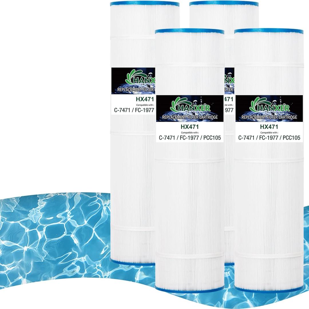C-7471 Swimming Pool Filter Replaces for PCC105, Pentair CCP420, PCC105-PAK4, 178584, 817-0106, 160301, R173576, Filbur FC-1977, 71053 105 Sq.Ft Filter Cartridge, Pack of 4