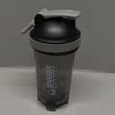 XTK Shaker Bottle Clear Protein Shaker Cup with Mixing Ball 16OZ Leak-Proof Extra-Durable Gym Bottle for Work Out, Shaker for Protein Power Shakes, Handle Portable, Curved Bottom, BPA Free(Black)