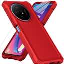 for TCL 60 XE NXTPAPER 5G/ TCL 50 XL 5G Case, with Screen Protector Hard PC Front Frame and Soft TPU Back, Shockproof Bumper Case (Red)