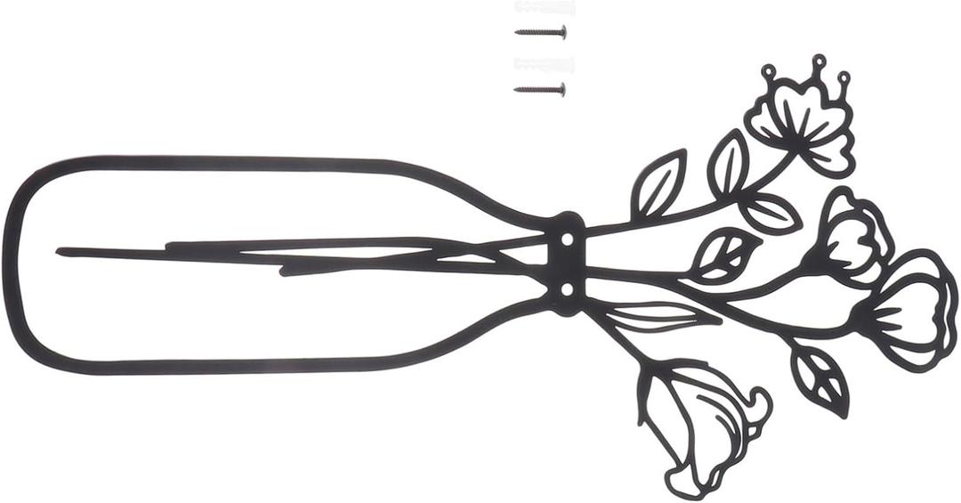 ERINGOGO Flower Vase Wall Pendant Iron Art Decor Outdoor Wall Art Home Decoration Living Room Wall Art