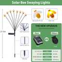 Nacome Solar Garden Lights for Outside Landscape Decor,Yard Patio Decoration, Waterproof Swaying Bumble Bee(2Pack), Mom Gifts for Women