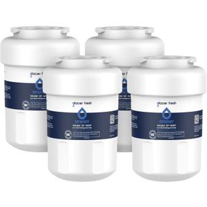 GLACIER FRESH Replacement for MWF Refrigerator Water Filters, SmartWater MWFP, MWFA, GWF, HDX FMG-1, WFC1201, RWF1060, 197D6321P006, Kenmore 9991, 4 Pack (White)