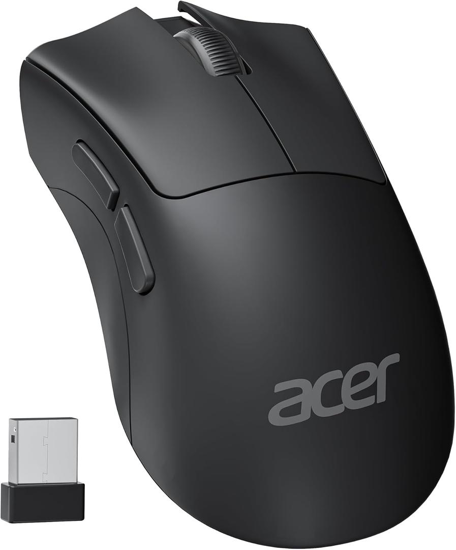 acer Wireless Mouse, 1200 DPI Computer Mouse for Laptop with 2.4GHz USB A Receiver, 5 Buttons Compatible for Windows, macOS, Android (Black)