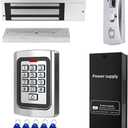Door Access Control System 1200lb Electric Magnetic Door Lock Kit Waterproof Keypad ID Card Smartphone Tuya App Remote Control
