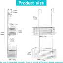YQh Stainless steel double-layer shower rack, shower room hanging bathroom organizer, storage rack installed on the hanging bar or door, can store shampoo, hair conditioner, shower gel (double)