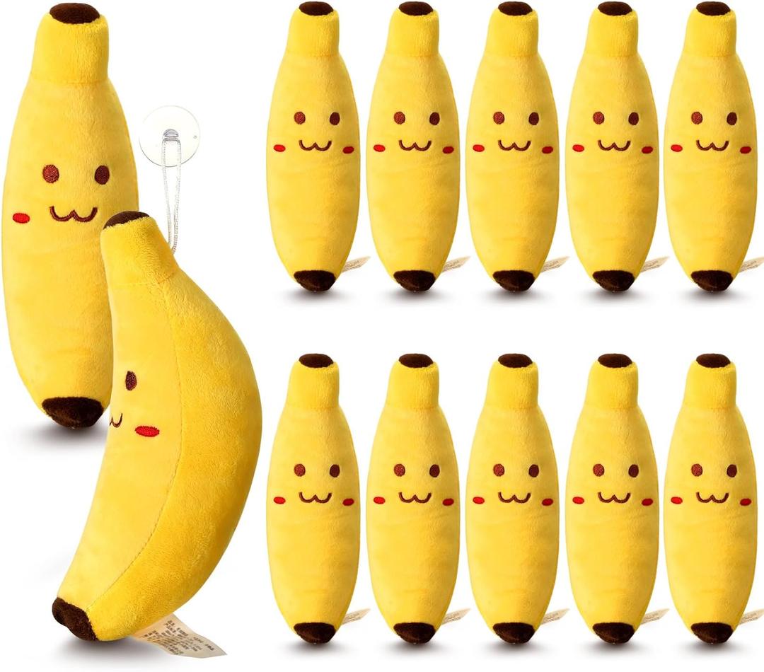 Hiboom 12 Pcs Banana Plush Pillow Stuffed 7.87 Inch, Plush Toys Banana Pillow, Cute Fruit Toy, Soft and Cute Sleeping Doll, Suitable for a Neap Pillow and a Lovely Present for Boy Girl