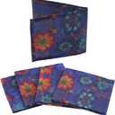 4PCS Mahjong Card Sleeve: Fit Large Print Size | 6 1/8" x4 3/4" Soft Printed Fabric Card Protector Holder with Plastic Case - Mahjong Accessories and Gifts Scorecard Cover Pocket