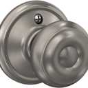 Schlage F10 GEO 619 Georgian Door Knob, Hall & Closet Passage Lock, Satin Nickel