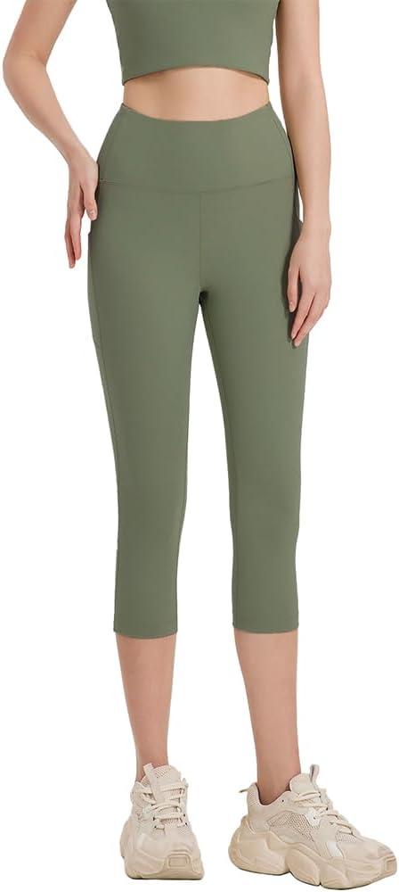 UNWAVER Womens High Waist Yoga Pants with Pockets, Tummy Control Workout Running Yoga Leggings for Women (M)