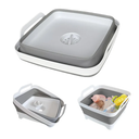 Collapsible Wash Basin for Baby Bottles - 2.4 Gallons Portable Wash Bin for RV Camping Sink, Space-Saving Dish Tub (Gray)