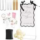 Wedding Welcome Sign Stand, Welcome to our Wedding Sign Holder, White Easel Stand for Sign Poster With Design Bundle & Ground Stakes & Leather Sign Hanging Straps, Linen Sign Stand for Wedding Decor