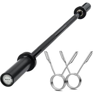 MAYCAN Olympic Barbell straight Bar, 4FT Bearing Barbell Bar Comes with Two Spring Collars Suitable for Weightlifting, Hip Thrusts, Squats and Lunges