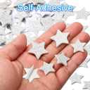PATIKIL Foam Stickers, 300Pcs EVA Self Adhesive Glitters Foam Shape Sticker Craft Supplies for Scrapbook Card DIY Making Home Decor, Silver Star Style