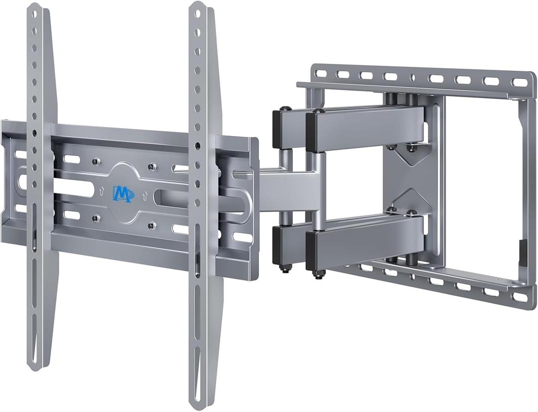 Mounting Dream TV Wall Mount for 32-65 Inch Television,Mount with Swivel and Tilt, Full Motion Bracket with Articulating Dual Arms, Fits 16inch Studs, Max VESA 400X400 mm, 99lbs, MD2581 (Silvery Grey)