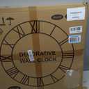 LEIKE Large Wall Clock, 24" Silent Non-Ticking, Battery Operated, Oversized, Decorative Retro Black Metal Clock for Living Room,Farmhouse, Dinner Room,Indoor, Outdoor Decor(60cm, Black Arabic Number)