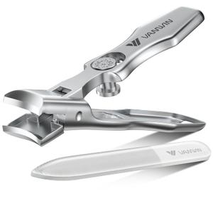 German Nail Clippers for Men Thick Nails, VANWIN Toenail Clippers for Seniors Large Wide Jaw Opening, Heavy Duty No Splash Fingernail Clipper with Safety Lock Nail Clippers with Catcher for Women