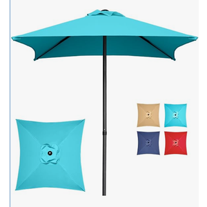 Trenovo 4.9ft Mini Square Patio Umbrella - UV 50+ Waterproof & Easy Setup | Outdoor Table Umbrella for Deck, Balcony, Garden, Lawn, Backyard, Market (Blue)