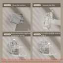 Hanging Utensil Holder Hooks Kitchen Utensil Hanger Wall Mount 360 Rotating Folding Hook Strong Suction Cup Hook Utensil Rack with 6 Hooks for Kitchen Bathroom Cabinet 2 Pack (Transparent)