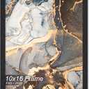 Engineered Wood 10x16 Picture Frame, Black Frame for 10 x 16 Inch Picture Poster Photo, Light Weight 10 by 16 Frame with Wood-grain for Wall - 1 Pack/Black/10 x16