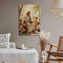 Jesus With Children Canvas Wall Art Vibrant Christian Kids Room Wall Decor Pictures Religious Jesus Teaching Children poster Print for Bedroom Church Sunday School Ready to Hang
