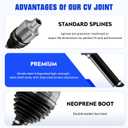 Front Left/Right CV Axle Shaft for Dodge Ram 1500 3.7L 4.7L 02-10, for Dodge Ram 1500 5.7L 03-10, for Dodge Ram 1500 5.9L 02-03 (Only 4WD), Replace for 66-3404, Driver & Passenger Side CV Joint Shaft