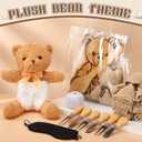 4sets/40pack Baby Shower Game & Prizes - 4 Set Blindfolded Diaper Changing Baby Shower Games and 4 Set Game Prizes for Winners Include Cutting Board Plush Bear Diaper Blindfold Knives Fork Spoon Towel