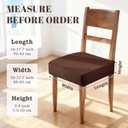 Songrey Waterproof Seat Covers for Dining Chairs Set of 6, No Rear Chair Covers, Stretch Removable Washable Chair Slipcover Protector, Chocolate