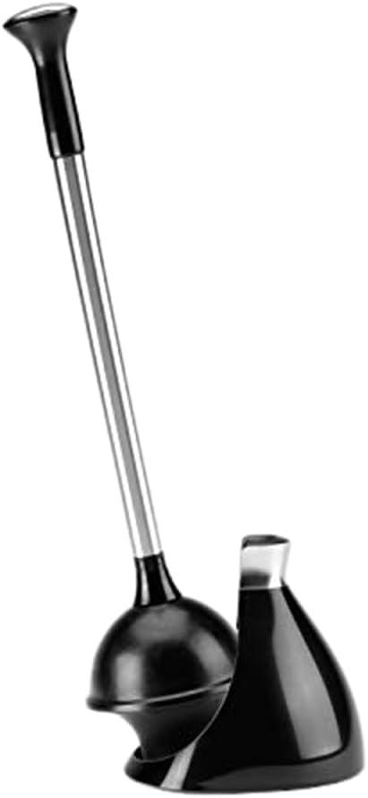 simplehuman Toilet Plunger and Caddy Stainless Steel, Black