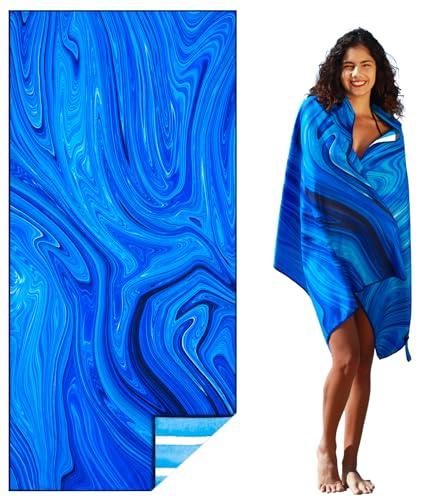 Microfiber Lightweight Beach Towel Sand Free Quick Dry Absorbent Thin Compact Towels for Swimming Pool Camping Beach Accessories Large Easy Pack Travel Things for Vacation Essentials Gift Adult
