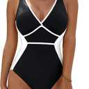 Blooming Jelly Women Tummy Control Swimsuits One Piece Modest Bathing Suit Lace Up Slimming Swim Suits 2025 (Large, Black)
