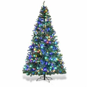 8 ft. Pre-Lit LED Premium Hinged Artificial Christmas Tree with 750 LED Lights and Stand