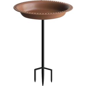 Garbuildman 28 inch Lightweight Birdbaths Antique Decoration Detachable Birdfeeder & Bird Bath for Outdoor Garden, Oblong Chocolate