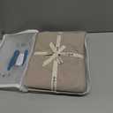 MooMee Bedding Duvet Cover Set 100% Washed Cotton Linen Like Textured Breathable Durable Soft Comfy (Heathered Tannish Linen Grey, Queen 90"x90")