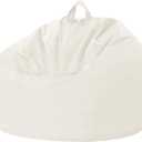 Homguava 2FT Bean Bag Chair: 2' Bean Bags with Memory Foam Filled,Comfy Beanbag Chairs Round Bean Bag Sofa with Dutch Velvet Cover-Beige