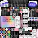 Glamonade Acrylic Nail Kit for Beginners: Professional Nail Set with Drill Acrylic Powder Gel Polish Nail Stamp for Home Starter Practice & DIY Manicure