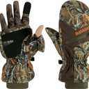 BASSDASH Mens Insulated Mittens Winter Camo Hunting Gloves Water Resistant for Cold Weather Outdoor Activities HG04M