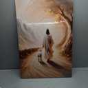 Jesus Leaves The 99 Sheep Canvas Wall Art Jesus And Lamb Picture Wall Decor Christ The Good Shepherd Lost Lamb In Poster Print Painting for Living Room Bedroom Church Home Decoration Prepare To Hang