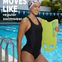 Racerback Athletic Swimsuit for Teens One-Piece Leakproof Period Swimwear with PFAS Free Full Coverage Oeko-TEX (Black, M)