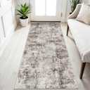 2x5 Washable Runner Rug for Hallway: Non Slip Entryway Runners Rugs Easy-to-Clean - Soft Living Room Bedroom Carpet - Thin Low Pile Floor Mat - Pinkish Beige Brown